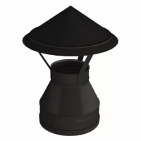 зонт vbr с изоляцией d=150/250, aisi 321/439, 0,8/0,5 мм black (вулкан)