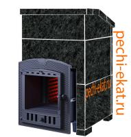 печь для бани gfs 25п2 зк в облицовке президент 980/40 пироксенит